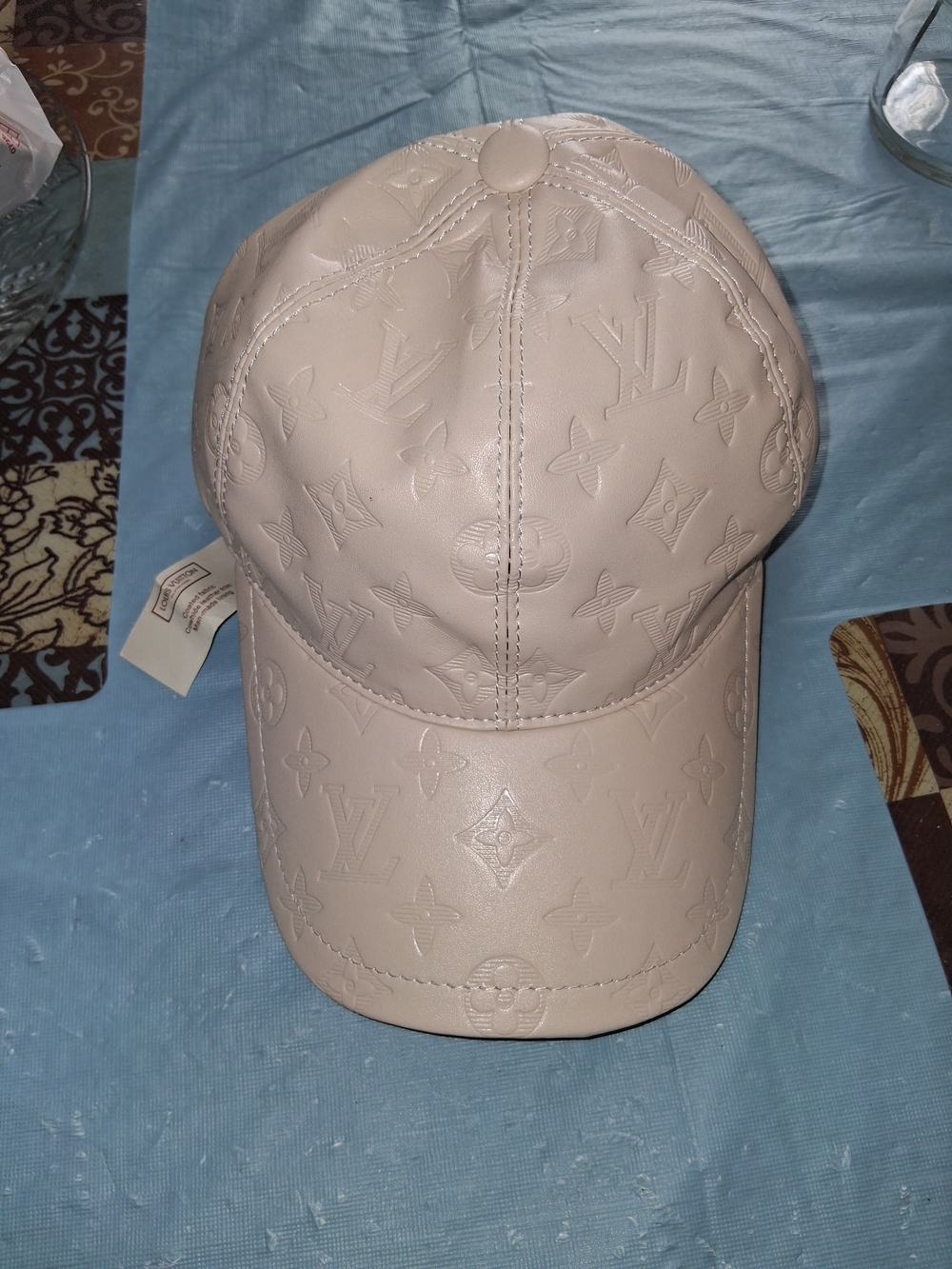 Louis Vuitton Embossed Monogram Leather Baseball Cap - Light Beige